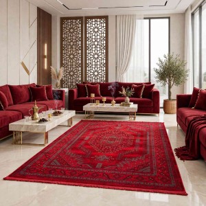 سجاد تركي بخارى تبريز افغاني 9430K عنابي مقاس 100*300