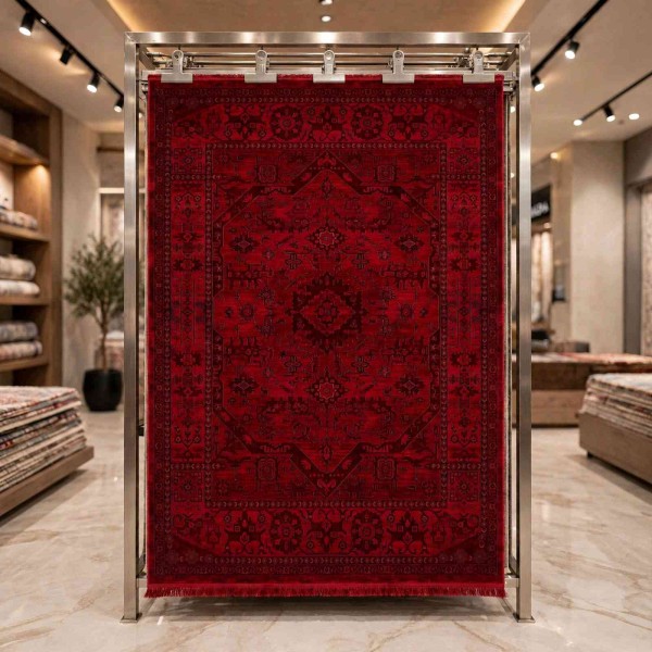 سجاد تركي بخارى تبريز افغاني 9431K عنابي مقاس 400*600