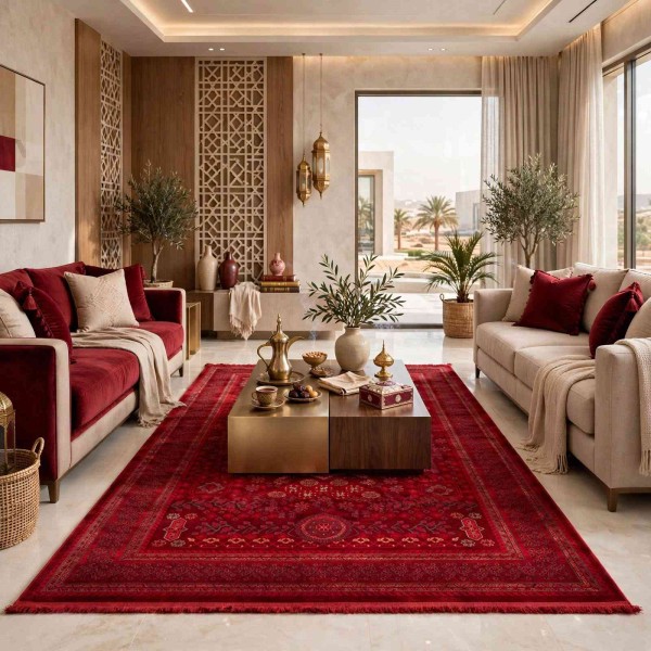 سجاد تركي بخارى تبريز افغاني 9797K عنابي مقاس 400*600