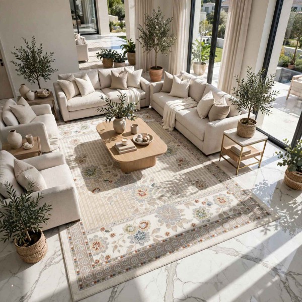 Turkish VELOURA Rug A346S Sky BEIGE Size 200*300