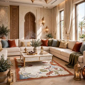 Turkish VELOURA Rug A339S Sky TILE Size 100*200