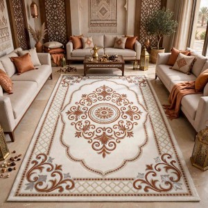 Turkish VELOURA Rug A451A Sky TILE Size 100*200