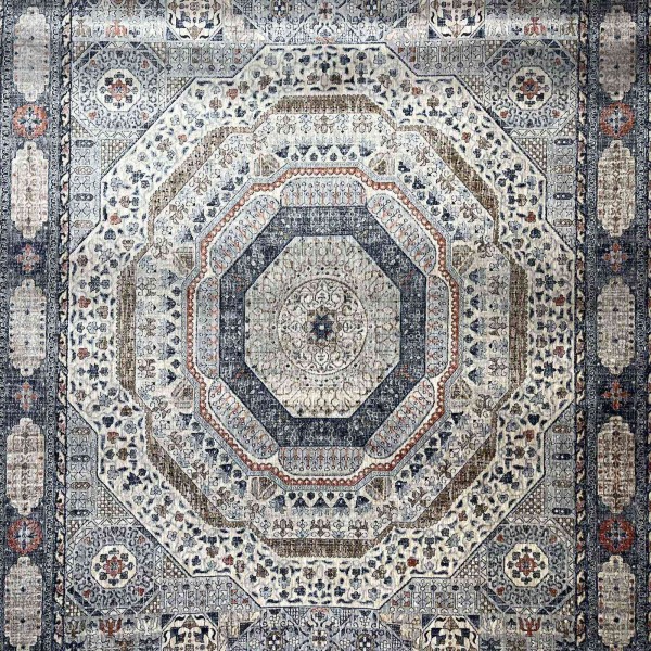 Turkish VERONA Bohemian Rug KO61A beige multi aqua Size 100*200