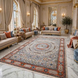 سجاد فيرونا بوهيمي تركي KO61A بيج برتقالي مقاس 250*350
