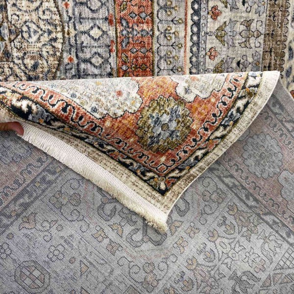 سجاد فيرونا بوهيمي تركي KO61A بيج برتقالي مقاس 200*300