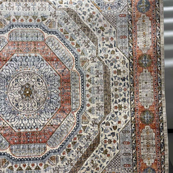 سجاد فيرونا بوهيمي تركي KO61A بيج برتقالي مقاس 200*300