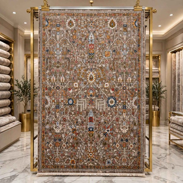 Turkish VERONA Bohemian Rug KP79A Dark BEIGE ORANGE Size 100*200