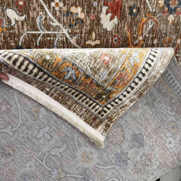 Turkish VERONA Bohemian Rug KP79A Dark BEIGE ORANGE Size 100*200