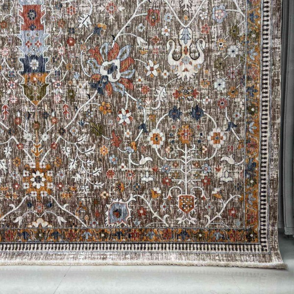 Turkish VERONA Bohemian Rug KP79A Dark BEIGE ORANGE Size 100*200