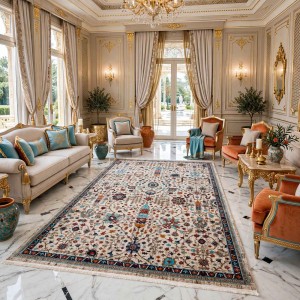 Turkish VERONA Bohemian Rug KP79A CREAM TURQUOIS Size 100*200
