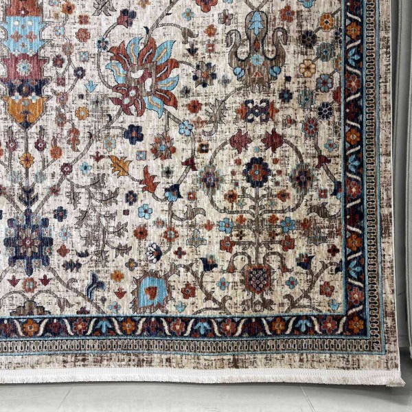 Turkish VERONA Bohemian Rug KP79A CREAM TURQUOIS Size 100*200