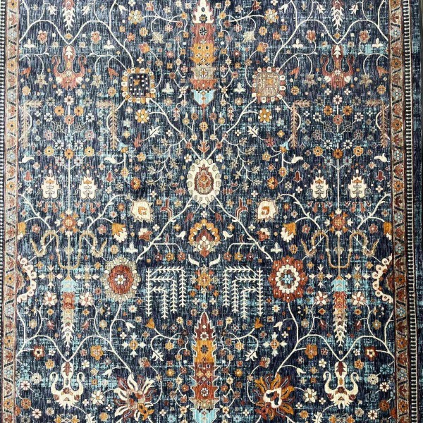 Turkish VERONA Bohemian Rug KP79A dark blue pink Size 100*200