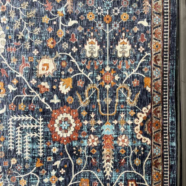 Turkish VERONA Bohemian Rug KP79A dark blue pink Size 100*200