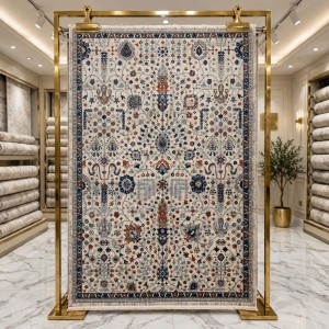 Turkish VERONA Bohemian Rug KP79A beige multi aqua Size 80*150