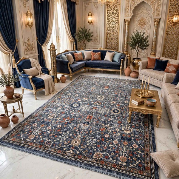 Turkish VERONA Bohemian Rug KP79A multi aqua rose Size 100*300