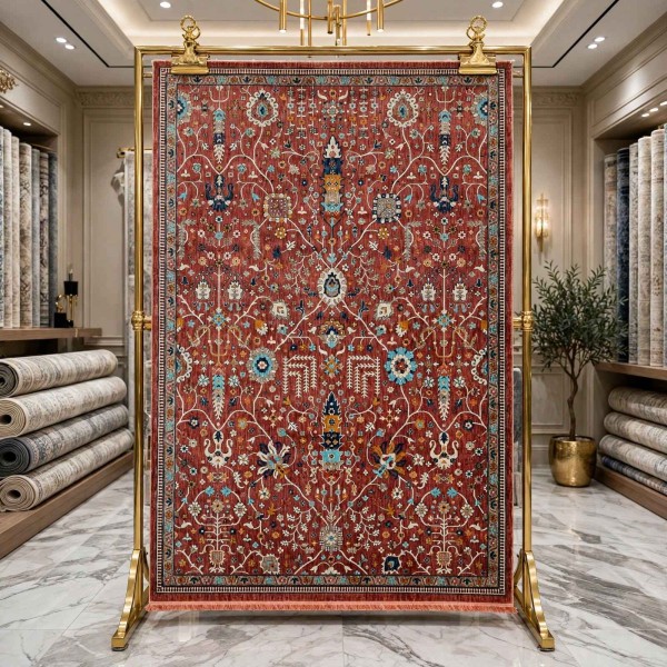 سجاد فيرونا بوهيمي تركي KP79A احمر تركواز مقاس 100*200
