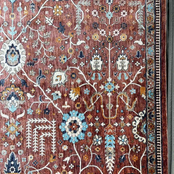 سجاد فيرونا بوهيمي تركي KP79A احمر تركواز مقاس 100*200
