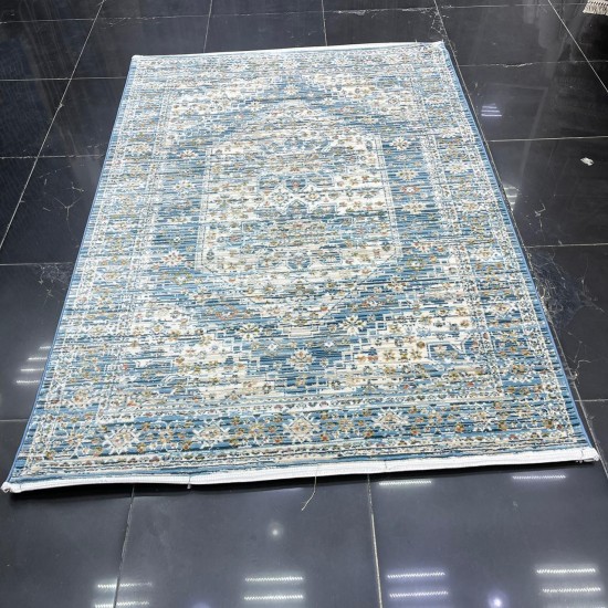 Bohemian Max Turkish carpet B018B blue color size 150*220