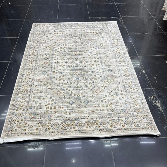 Bohemian Max Turkish carpet B018B beige white color size 100*300