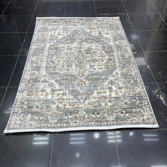 Bohemian Max Turkish carpet B017B gray white color size 150*220