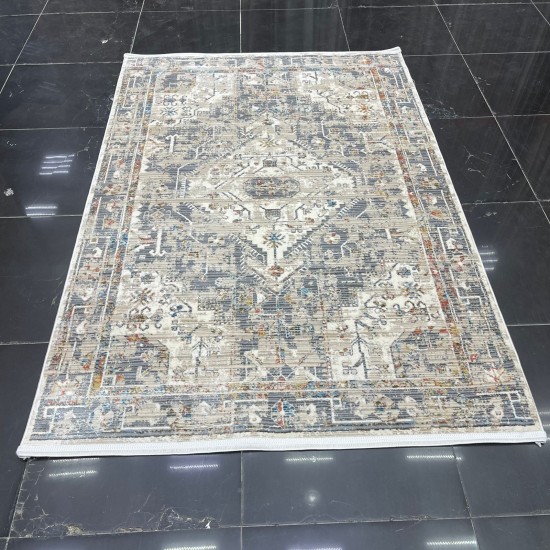 سجاد بوهيمي ماكس تركي B011B لون رصاصي مقاس 150*220