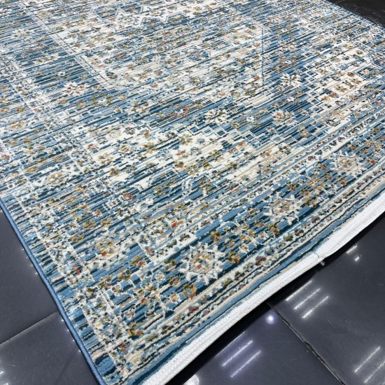 Bohemian Max Turkish carpet B018B blue color size 150*220