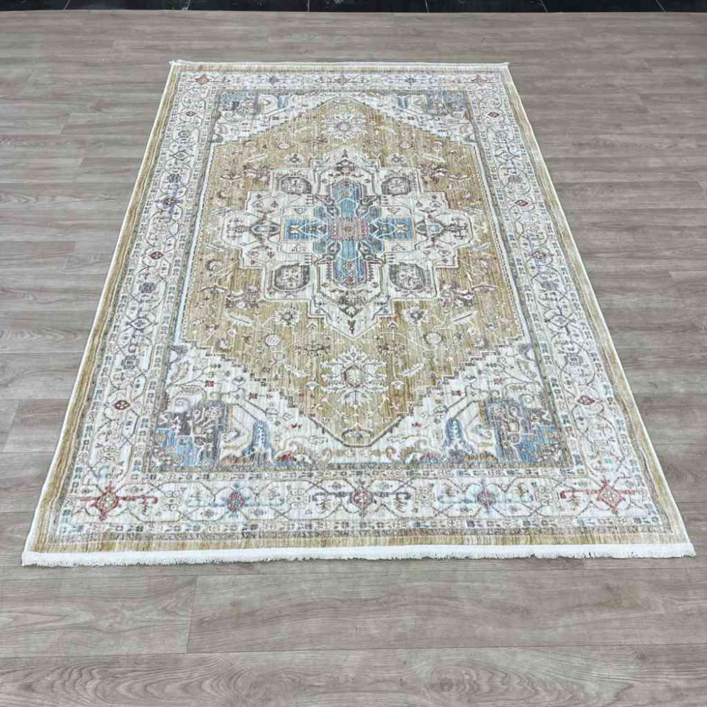 سجاد تركي بوهيمي المغنية F555AD بيج رملي مقاس 80*150