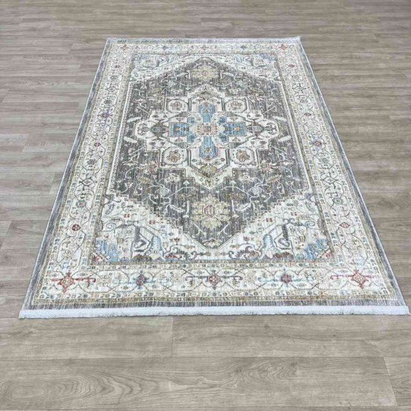 سجاد تركي بوهيمي المغنية F555A1 بيج رصاصي مقاس  200*300