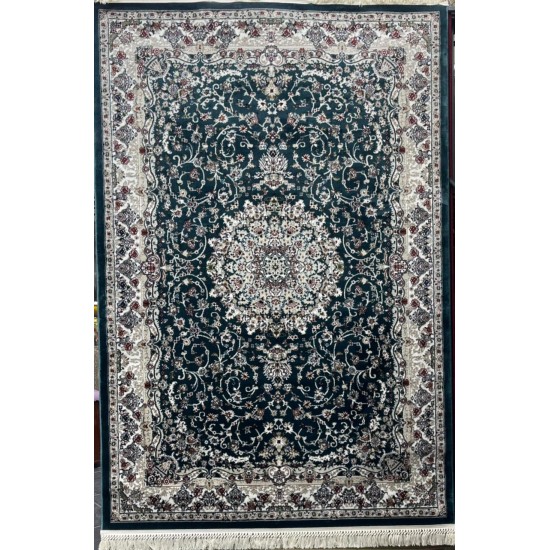 Turkish samarkandi carpet A027A cyan size 100*200