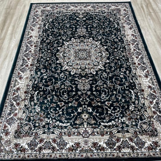 Turkish samarkandi carpet A027A cyan size 150*220