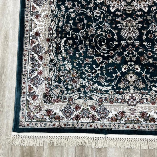 Turkish samarkandi carpet A027A cyan size 120*170