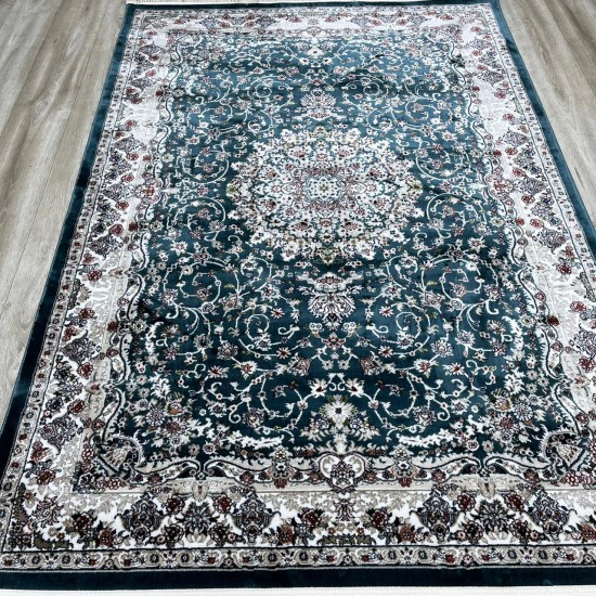 Turkish samarkandi carpet A027A cyan size 300*400