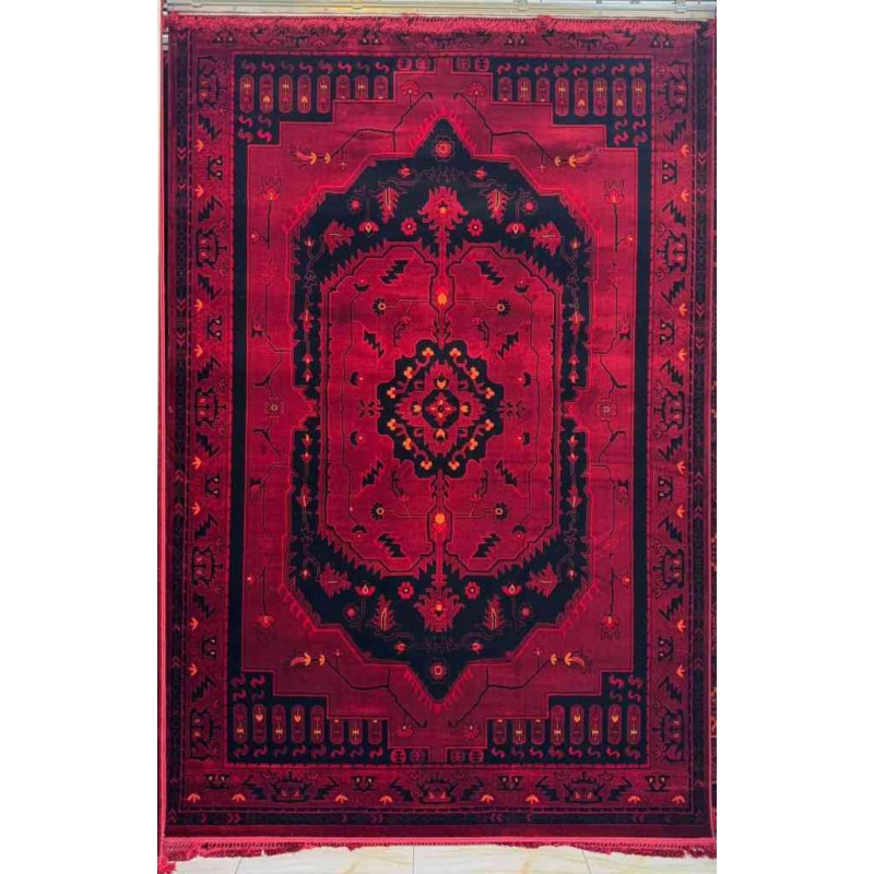 سجاد تركي بخارى نقشة افغاني 1503 بابل احمر مقاس 100*200