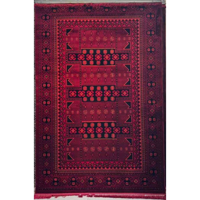 سجاد تركي بخارى نقشة افغاني 1504 بابل احمر مقاس 50*80