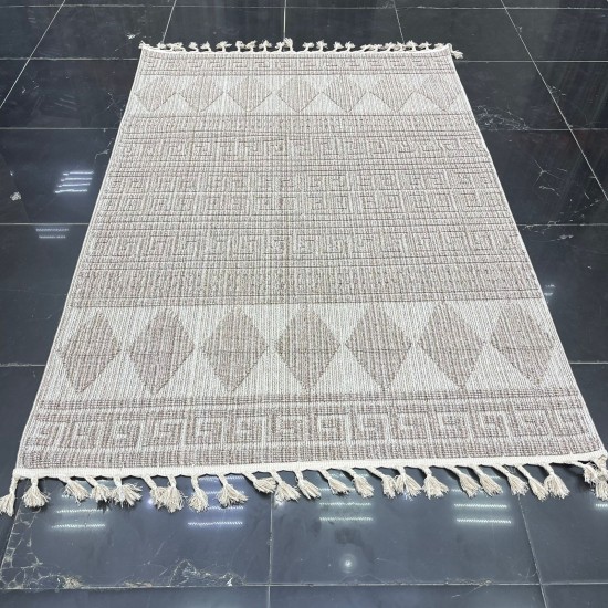 Turkish Batara Burlap Carpet L0027B brown Size 250*350