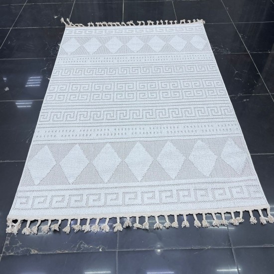 Turkish Batara Burlap Carpet L0027B Ivory Size 100*300