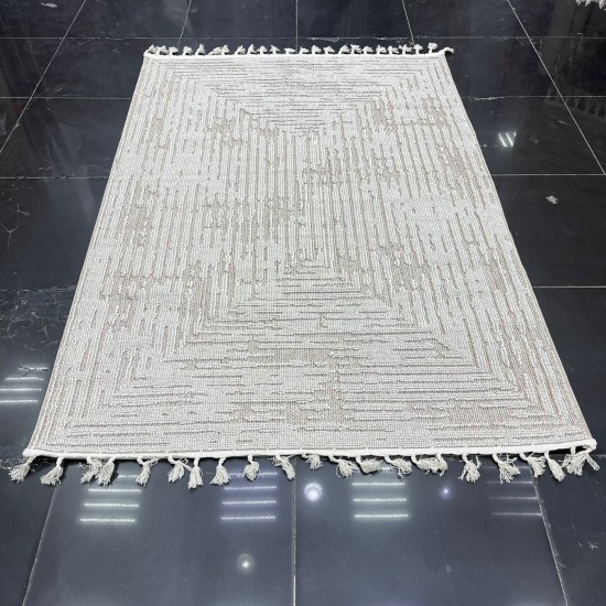 Turkish batara burlap carpet L0026B brown beige size 150*220