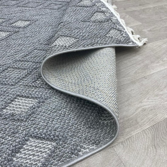 Turkish burlap rugs B795A gray color