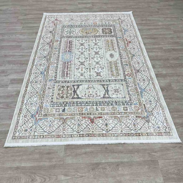 Turkish Bohemian Rug Singer G579AD Beige Beige Size 100x300