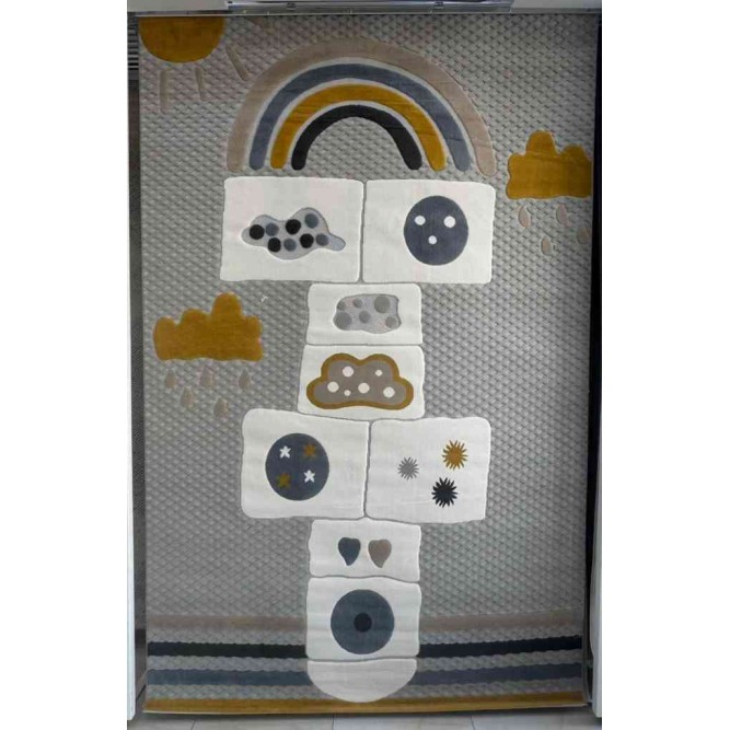 Turkish carpet for children Kids 1001 gray color size 120*170