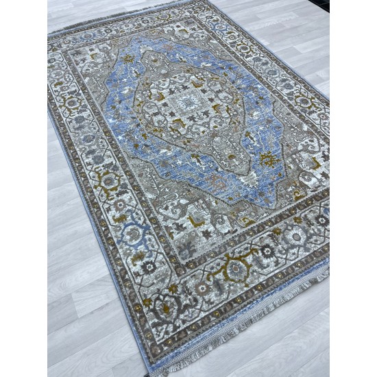 Bohemian Turkish Liva Carpet 1632A Light Blue Size 100*200