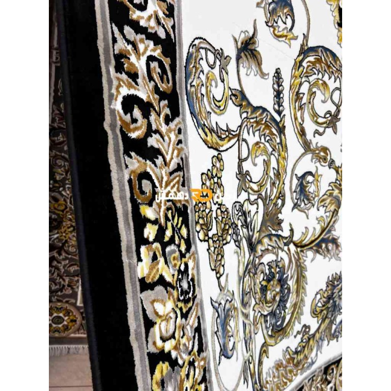 Turkish Tokyo rug Iranian pattern B061B black color size 400*600