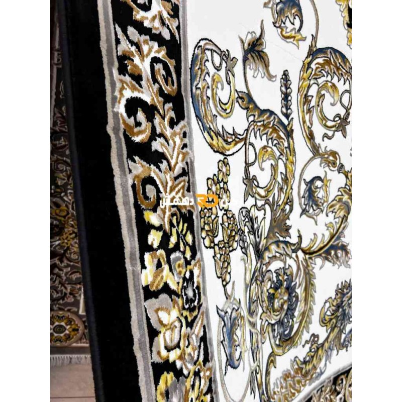 سجاد تركي طوكيو نقش ايراني B061B لون اسود مقاس 150*220