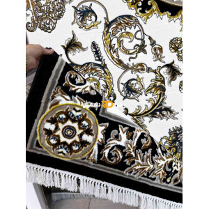 سجاد تركي طوكيو نقش ايراني B061B لون اسود مقاس 400*600