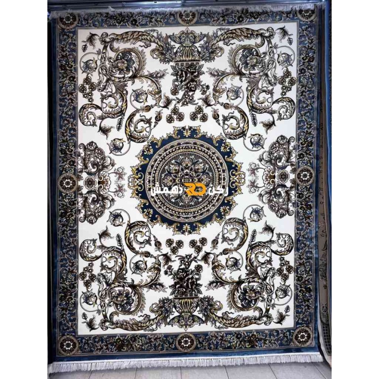 Turkish Tokyo rug Iranian pattern B061B blue color size 100*200
