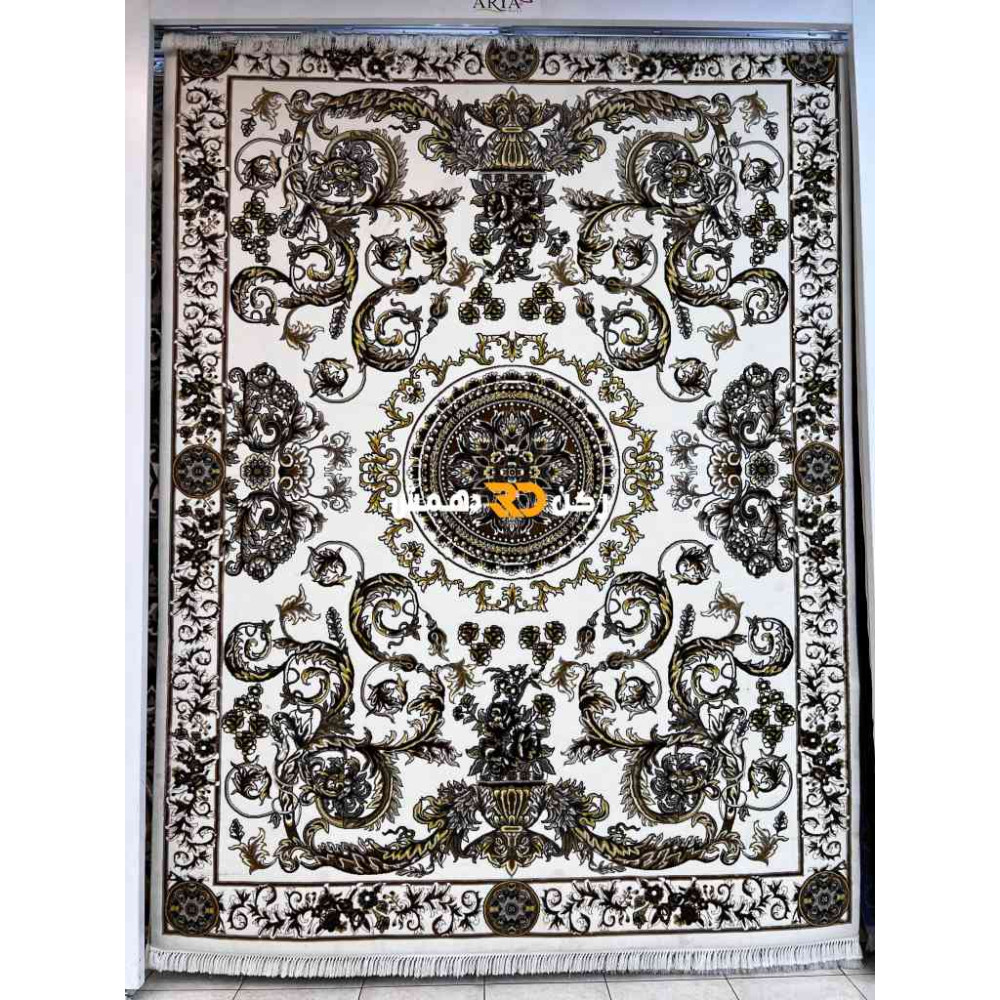 سجاد تركي طوكيو نقش ايراني B061B لون ابيض دائري مقاس 300*300 سجاد تركي طوكيو نقش ايراني B061B لون ابيض دائري مقاس 300*300