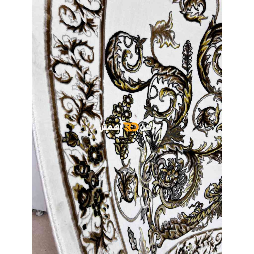 سجاد تركي طوكيو نقش ايراني B061B لون ابيض دائري مقاس 300*300 سجاد تركي طوكيو نقش ايراني B061B لون ابيض دائري مقاس 300*300