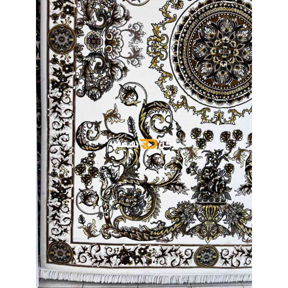 سجاد تركي طوكيو نقش ايراني B061B لون ابيض دائري مقاس 300*300 سجاد تركي طوكيو نقش ايراني B061B لون ابيض دائري مقاس 300*300