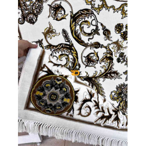 سجاد تركي طوكيو نقش ايراني B061B لون ابيض دائري مقاس 300*300 سجاد تركي طوكيو نقش ايراني B061B لون ابيض دائري مقاس 300*300