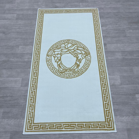 Modern Turkish diamond carpet 35005A beige green 100*300